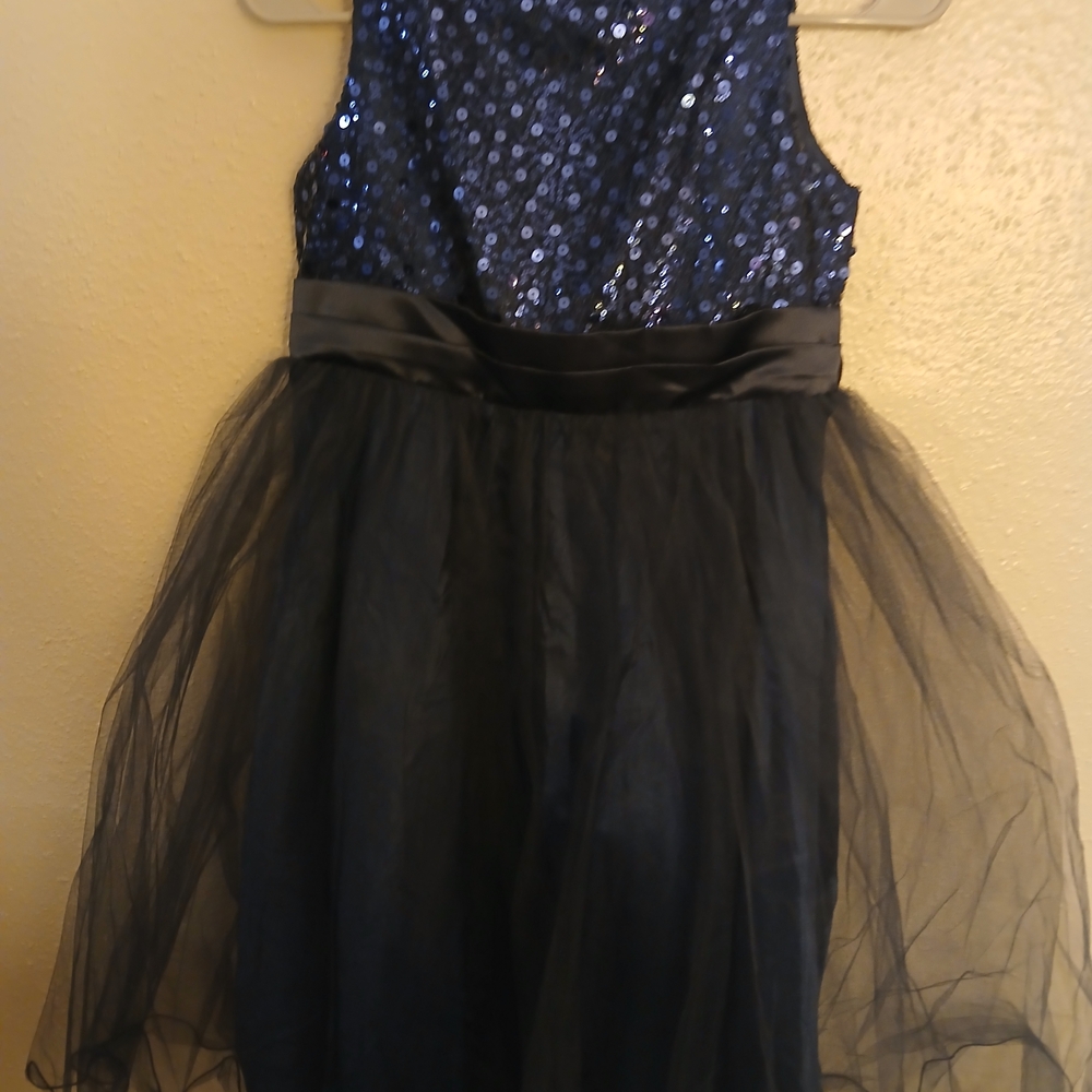 Shimmering Midnight Blue Kids Dance Costume
